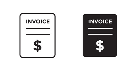Poster - Invoice flat simple vector symbols illustration.