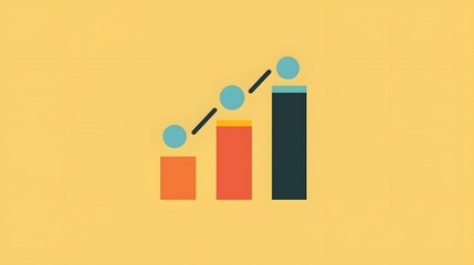 Aufkleber - A flat bar graph in a minimal design with subtle shading, dividing data into segmented categories.