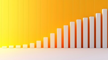 Aufkleber - A flat bar graph in a minimal design with subtle shading, dividing data into segmented categories.