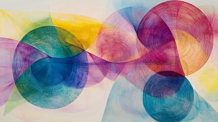 Aufkleber - An abstract representation of classification with overlapping circles in soft gradients.