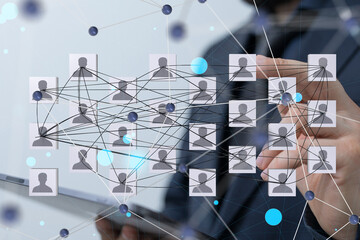 Poster - conference Digital Network and data concept team.