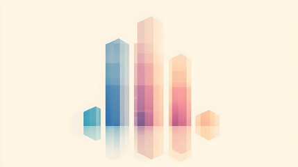 Poster - A flat bar graph with muted gradients dividing categories on a clean background.