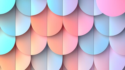 Poster - A geometric grid of overlapping circles in soft gradients, forming a seamless pattern.
