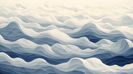 Poster - A flat design of seamless waveforms in muted gradients on a minimalist background.