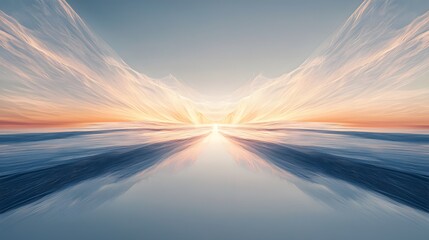 Aufkleber - A smooth transition of digital layers arranged symmetrically, representing effortless flow.