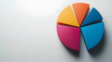 Aufkleber - A pie chart with colorful segments displayed on a clean white background, representing market segmentation.