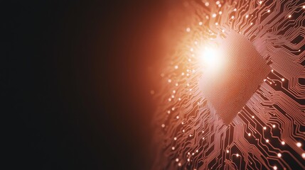 Poster - Abstract representation of a glowing microchip amid intricate circuit patterns emphasizing technology and innovation