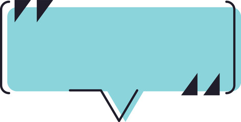 Poster - Light blue speech bubble featuring rounded corners, quotation marks, and a pointed tail, offering generous space for custom text or quotes, ideal for communication and expression