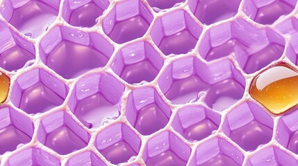 Poster - Close-Up View of Symmetrical Honeycomb Pattern with Glossy Surfaces and Vibrant Colors