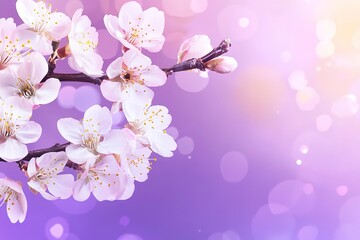 Wall Mural - A close up of a branch with a bunch of white flowers