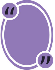 Poster - Oval frame adorned with quotation marks enclosing a blank purple space, perfect for displaying motivational quotes, testimonials, and essential ideas waiting to be shared
