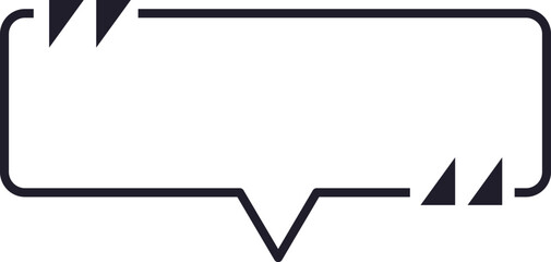 Poster - Rectangular quote box featuring triangles for open and closed quotes, visually representing dialogue or citation while enhancing text design with a stylish element
