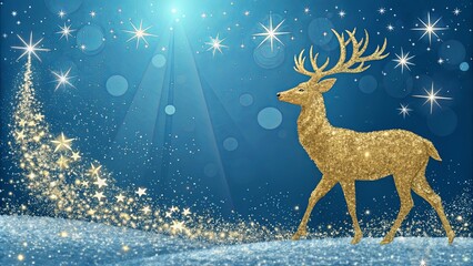Poster - Concept of magic and wonder, as the deer seems to be in a dreamlike state