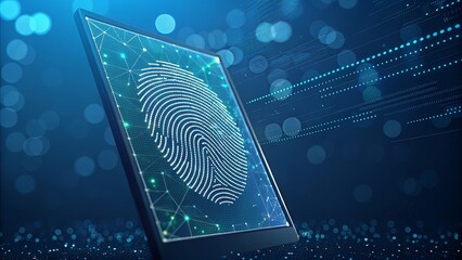 Poster - A tablet with a fingerprint on it