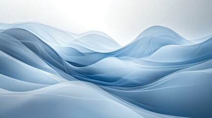 Poster - Digital blue abstract background with soft transitions and layered depth.