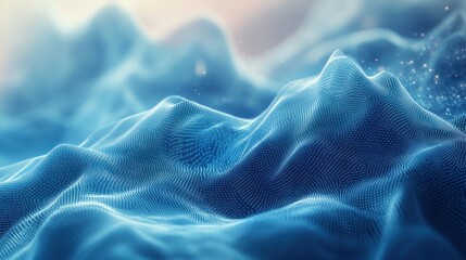 Poster - Digital blue abstract background with soft transitions and layered depth.