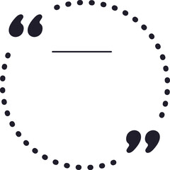 Poster - Round dotted frame featuring quotation marks, creating a blank space perfect for inserting quotes, comments, or statements, enhancing communication and design elements