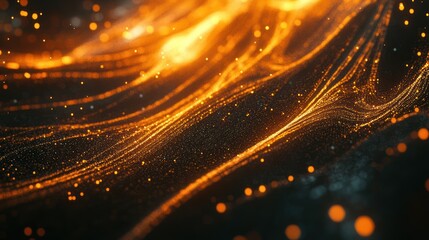 Poster - Digital particles background with abstract lines and glowing nodes for a high-tech look.