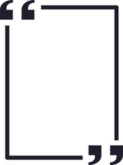Poster - Quotation marks framing a blank rectangular box, creating a space for adding a quote or testimonial, providing a visually appealing way to highlight important text