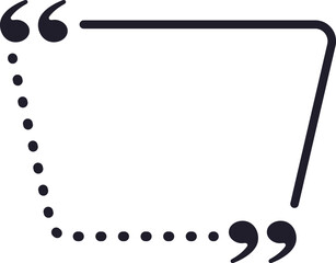 Poster - Rectangular speech bubble with quotation marks at the corners indicating a space for a quote or message, providing a framework for written communication and dialogue