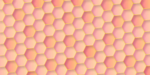 Poster - Abstract background colorful 3d hexagon with seamless geometric pattern texture design. futuristic geometry pattern honeycomb mosaic texture design. hexagon grid minimalist mesh cell texture design.