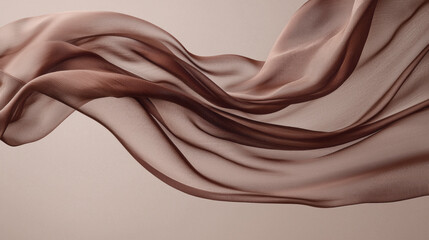 Poster - Soft, flowing fabric in rich mocha tones captures the essence of elegance, creating a tranquil atmosphere that enchants the eye