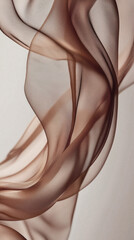Poster - Delicate mocha fabric flows gracefully, revealing intricate textures and hues, evoking a sense of calm and sophistication in the atmosphere