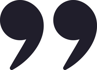 Poster - Two dark quotation marks symbolize a verbatim quote, indicating a passage of spoken or written words being reproduced exactly as they were originally expressed