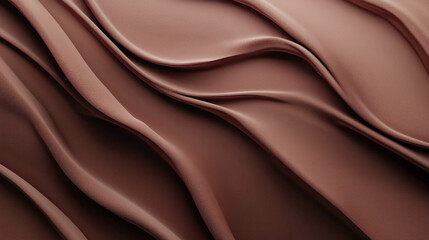 Poster - Waves of mocha mousse velvet cascade elegantly, showcasing deep tones and luxurious textures in a serene setting