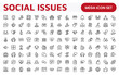 © artnazu - Social Issues Icon Set. Thought-provoking and impactful icons designed to raise awareness and promote engagement, perfect for enhancing campaigns, websites, and educational materials.