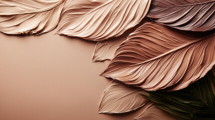 Aufkleber - Layers of exquisite Mocha Mousse hues create a harmonious blend, showcasing elegance and warmth in a modern artistic arrangement