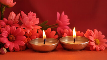 spa still life with candles and flowers