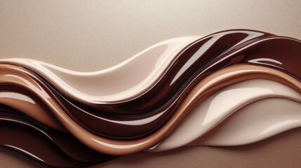 Poster - Delicate layers of mocha mousse blend harmoniously, showcasing a symphony of rich browns and cream, evoking warmth and indulgence