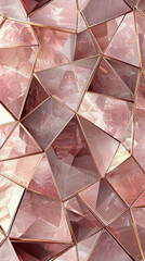 Poster - Geometric shapes interlock in a stunning array of rose gold hues, creating a captivating visual experience filled with elegance and charm