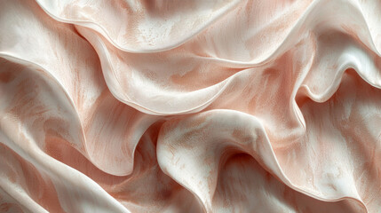Poster - Elegant layers of fabric display soft waves in PANTONE Mocha, capturing light and warmth in a serene composition