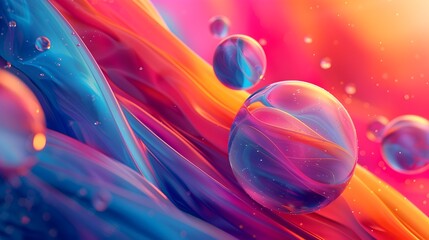 Canvas Print - A colorful painting of a bunch of different colored spheres