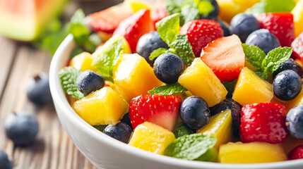 Wall Mural - A fresh fruit salad bursting with colors.