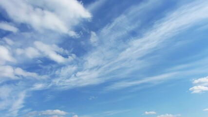 Wall Mural - Background time lapse with clouds moving on bly sky, 4k