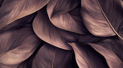 Poster - Nature's artistry is on display with elegant mocha leaves intertwining seamlessly, creating a serene and calming visual experience