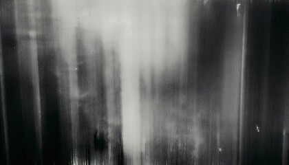 Poster - Abstract Black and White Vertical Streaks Art. Eerie Gradient Layers with Minimalist Textures Evoking Mystery, Isolation, and Ghostly Imagery for Modern Wall Art or Digital Design Concepts