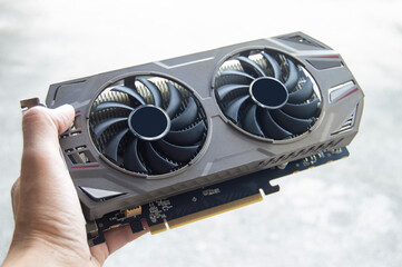 Poster - Top view of graphics card, computer parts