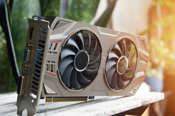 Poster - Side view of graphics card, computer parts