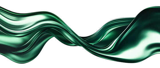 Poster - vibrant depiction of liquid emerald flowing in smooth waves, creating mesmerizing visual effect