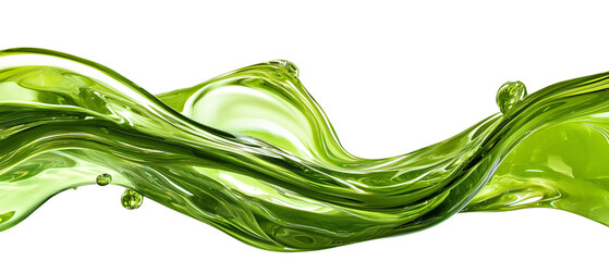 Poster - vibrant, flowing liquid shades of emerald green, creating dynamic visual effect. smooth texture and movement evoke sense of freshness and vitality