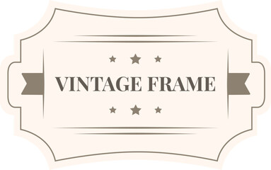 Poster - Vintage frame featuring a ribbon and stars enhances product quality, adding a classic and elegant touch. Perfect for labels or badges, it embodies retro charm and sophistication