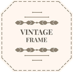 Poster - Vintage frame with leaves and dots creating an elegant design, perfect for adding a touch of classic style to invitations, announcements, or other creative projects