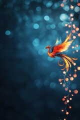 Wall Mural - Illustration of qipao with bright phoenix embroidery for poster