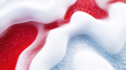 Poster - Abstract pattern with red and blue hues, resembling a fluid or gaseous substance