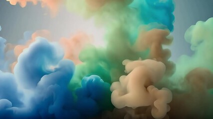 Wall Mural - video of Abstract Display of Vibrant Pigments Mingling and Swirling Creating a Dreamlike Atmosphere of Color and Fluidity
