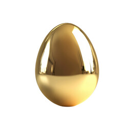 Poster - golden egg on a white background with reflective surface and shine